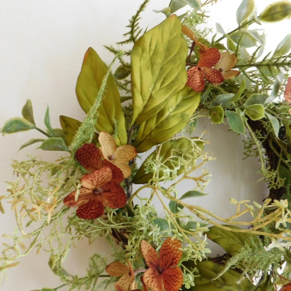 Late Summer Early Fall Small Wreath, Fall Decor, Housewarming‎ Woodland Greenery